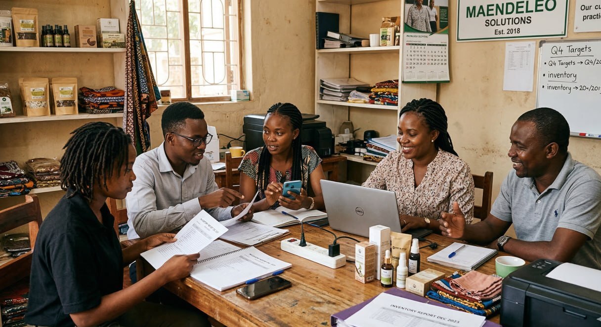 Business owner using phone